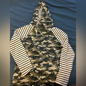 Camo and striped sweatshirt